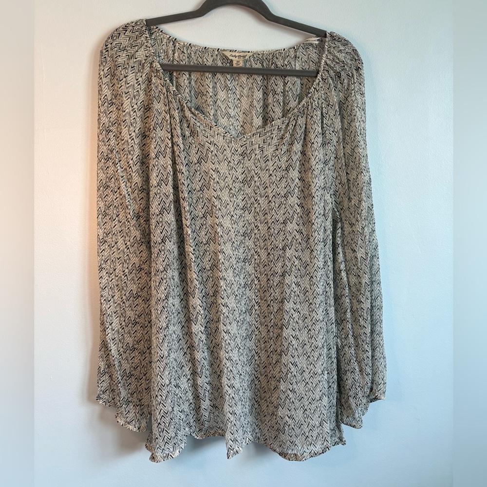 Lucky Brand Black and White Blouse 3x